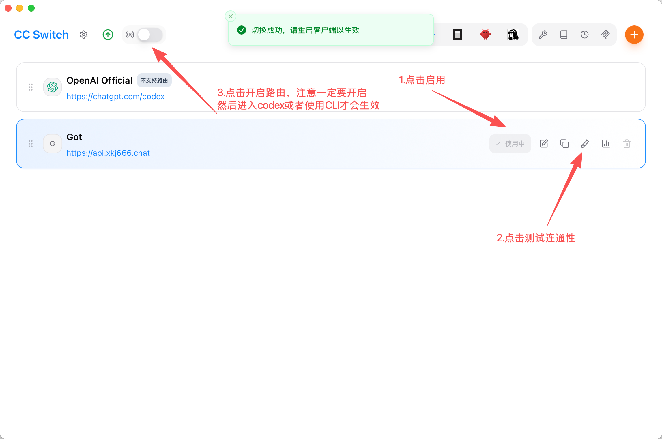 测试 CC Switch 配置